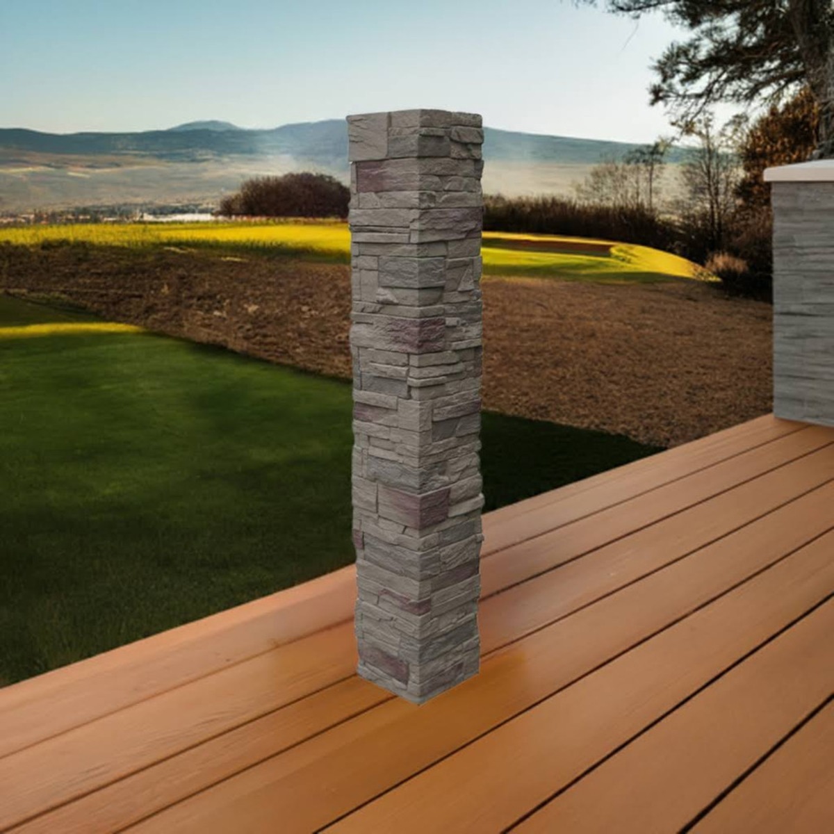 Stone Post Covers for High-End Deck Finish